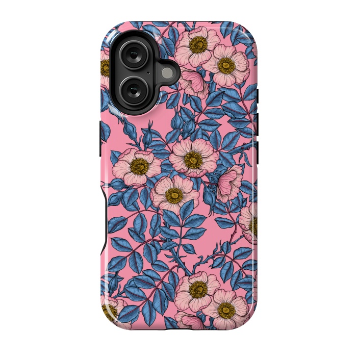 iPhone 16 StrongFit Dog rose pattern by Katerina Kirilova