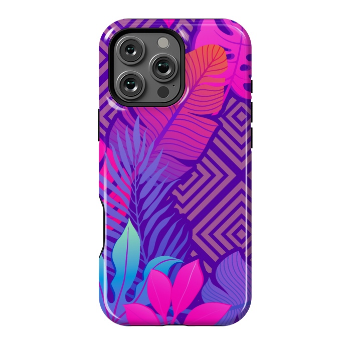 iPhone 16 Pro Max StrongFit Tropical Lines And Leaves Patterns by ArtsCase