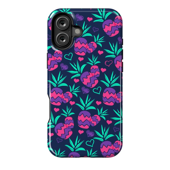 iPhone 16 Plus StrongFit Pineapples In Neon by ArtsCase