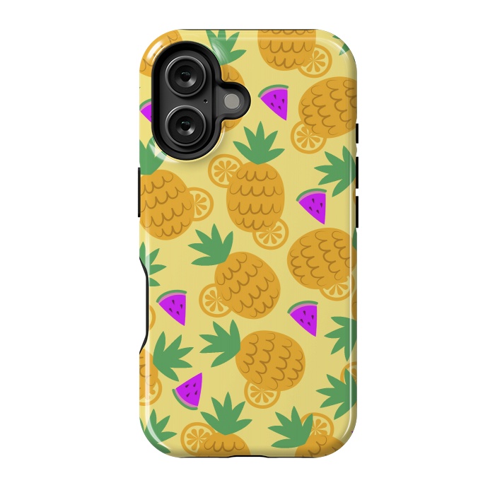 iPhone 16 StrongFit Rain Of Watermelons And Pineapples by ArtsCase