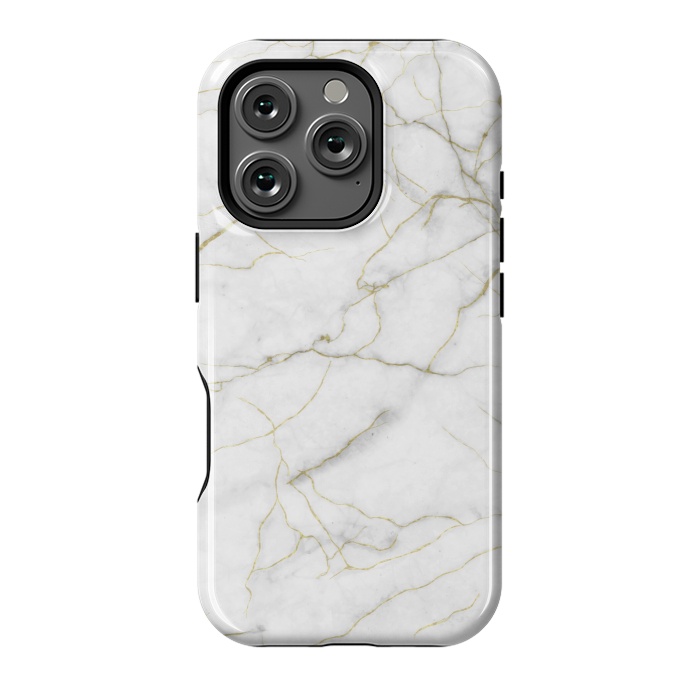 iPhone 16 Pro StrongFit White and gold marble by Jms