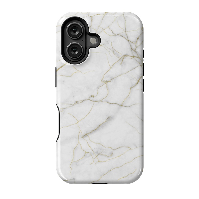 iPhone 16 StrongFit White and gold marble by Jms