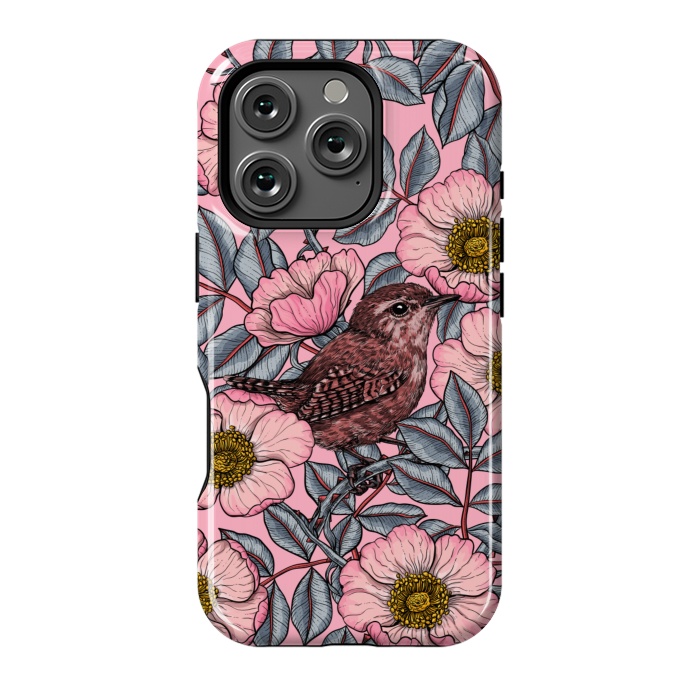 iPhone 16 Pro StrongFit Wrens in the roses by Katerina Kirilova