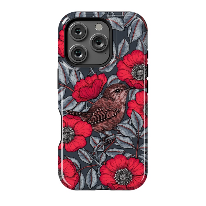 iPhone 16 Pro StrongFit Wrens in the roses 2 by Katerina Kirilova