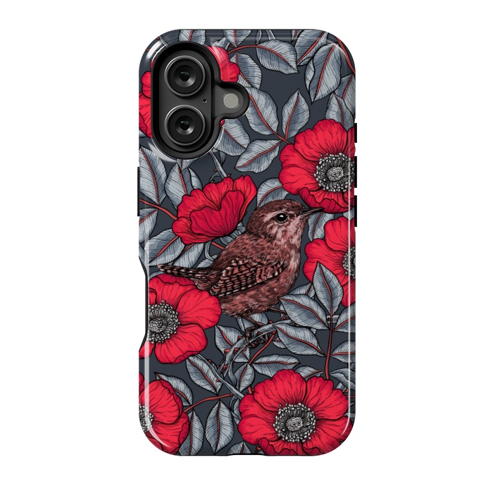 iPhone 16 StrongFit Wrens in the roses 2 by Katerina Kirilova