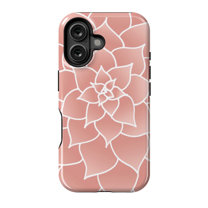 iPhone 16 StrongFit Abstract Modern Pink Rose Flower by Julie Erin Designs