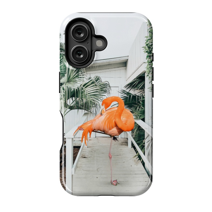 iPhone 16 StrongFit Flamingo Beach House by Uma Prabhakar Gokhale