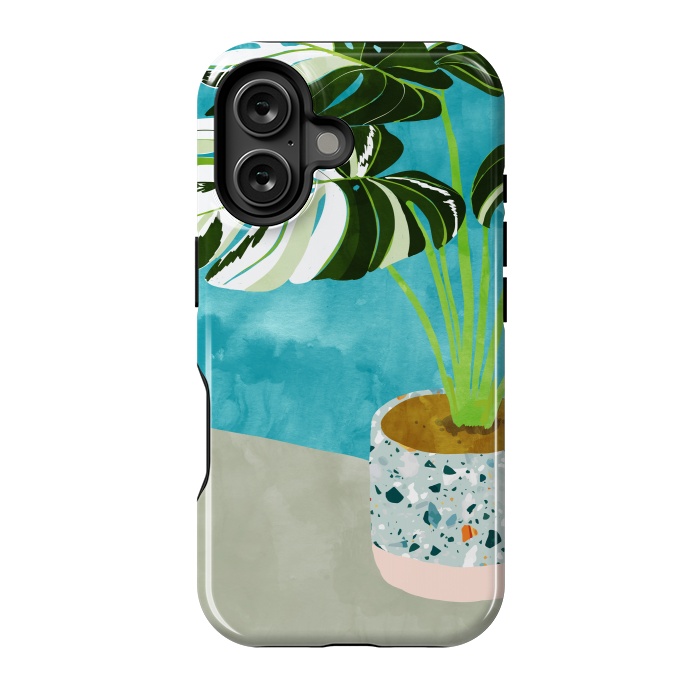 iPhone 16 StrongFit Variegated Monstera by Uma Prabhakar Gokhale