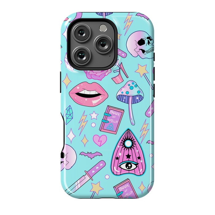 iPhone 16 Pro StrongFit Girly Pastel Goth Witchy Kawaii Pattern by Luna Elizabeth Art