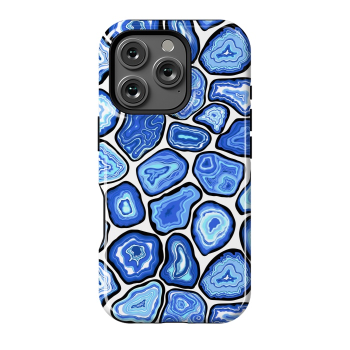 iPhone 16 Pro StrongFit Blue agate slices by Katerina Kirilova