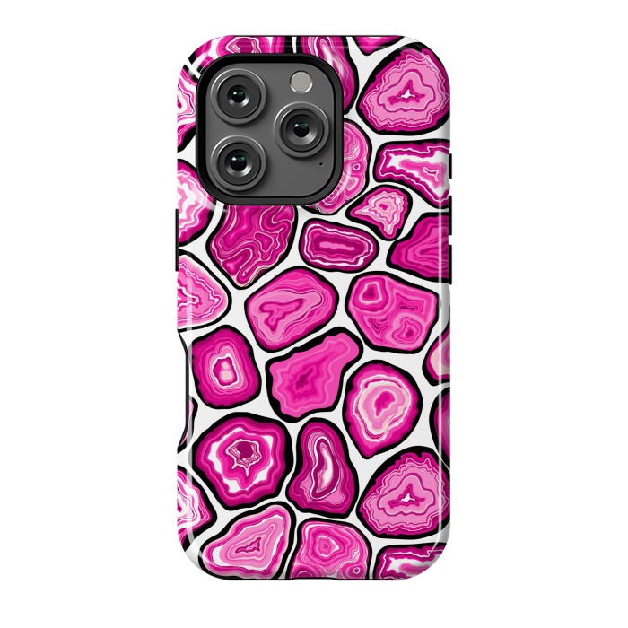 iPhone 16 Pro StrongFit Pink agate slices by Katerina Kirilova