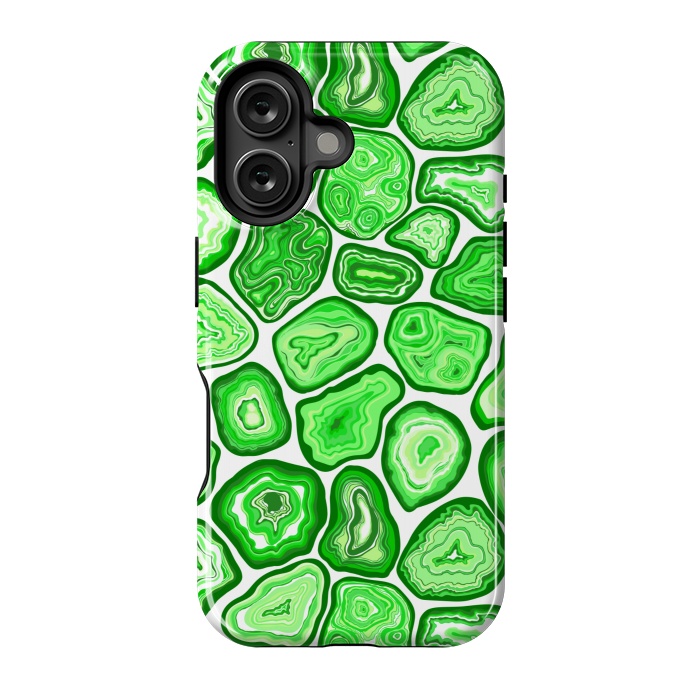 iPhone 16 StrongFit Green agate pattern by Katerina Kirilova