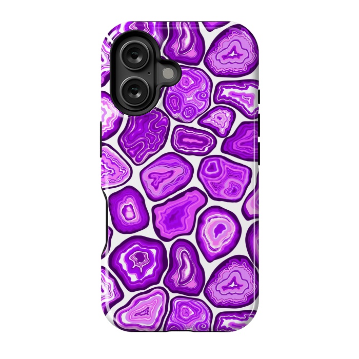 iPhone 16 StrongFit Purple agate slices by Katerina Kirilova