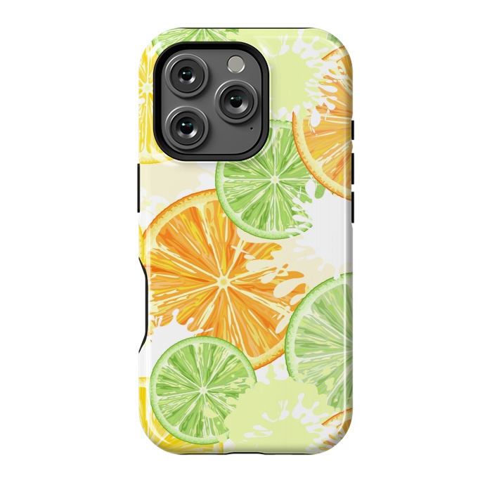 iPhone 16 Pro StrongFit Citrus Watercolors Fresh Summer Pattern by BluedarkArt