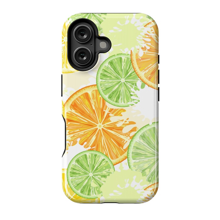 iPhone 16 StrongFit Citrus Watercolors Fresh Summer Pattern by BluedarkArt