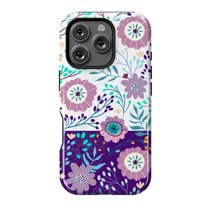 iPhone 16 Pro StrongFit Happy Purple Flowers For Summer by ArtsCase