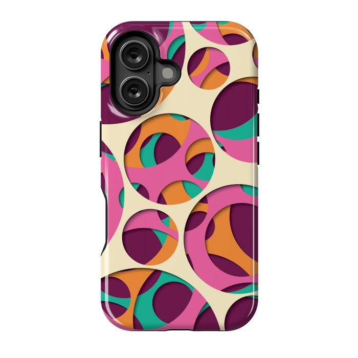 iPhone 16 StrongFit Paper Cutout Circles 005 by Jelena Obradovic