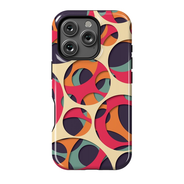 iPhone 16 Pro StrongFit Paper Cutout Circles 007 by Jelena Obradovic