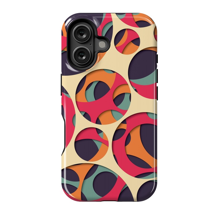 iPhone 16 StrongFit Paper Cutout Circles 007 by Jelena Obradovic