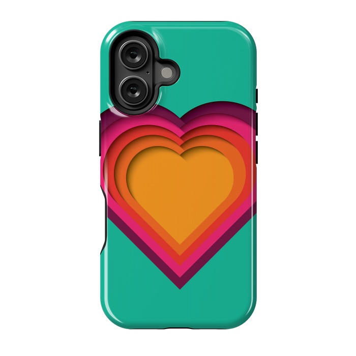 iPhone 16 StrongFit Paper Cutout Heart 010 by Jelena Obradovic