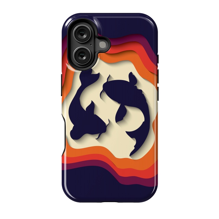 iPhone 16 StrongFit Paper Cutout Koi Fish 014 by Jelena Obradovic