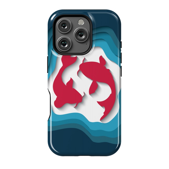 iPhone 16 Pro StrongFit Paper Cutout Koi Fish 017 by Jelena Obradovic