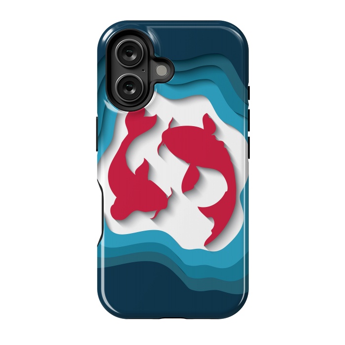 iPhone 16 StrongFit Paper Cutout Koi Fish 017 by Jelena Obradovic