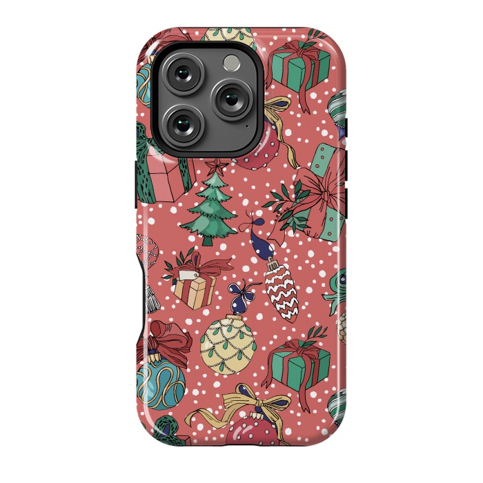 iPhone 16 Pro StrongFit Snow Falls And Presents At Christmas by ArtsCase