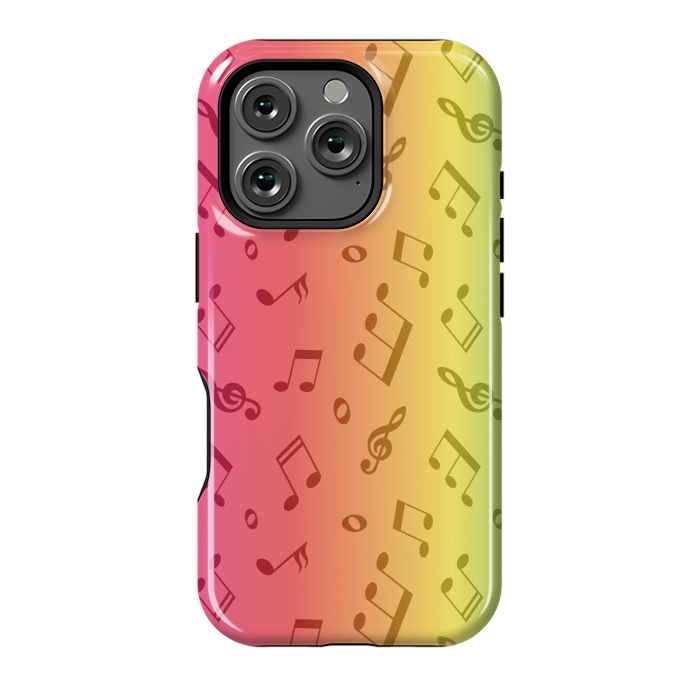 iPhone 16 Pro StrongFit RAINBOW MUSICAL PATTERN by MALLIKA