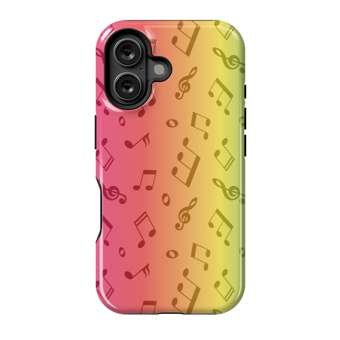 iPhone 16 StrongFit RAINBOW MUSICAL PATTERN by MALLIKA