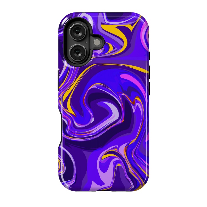 iPhone 16 StrongFit PURPLE YELLOW MARBLE PATTERN by MALLIKA