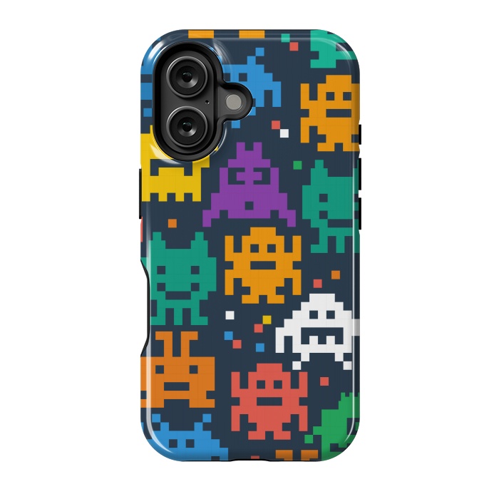 iPhone 16 StrongFit PIXELATED CARTOON PATTERN by MALLIKA