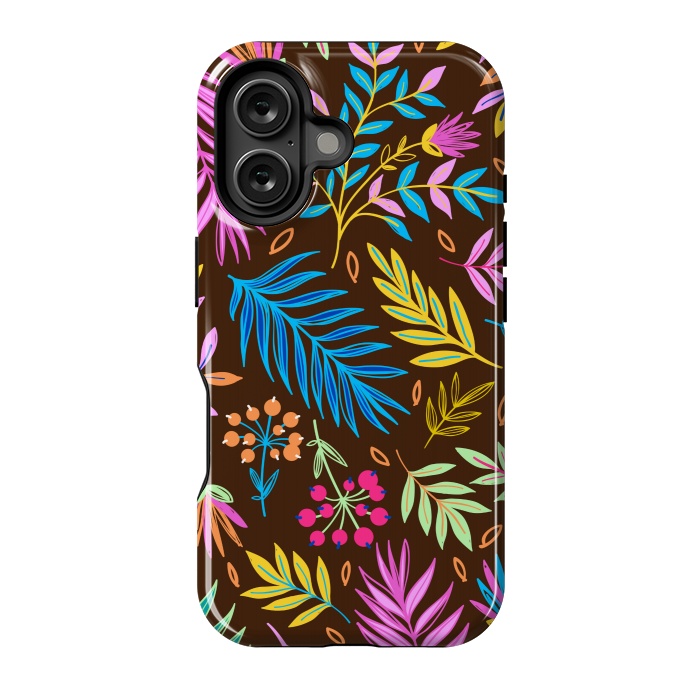 iPhone 16 StrongFit MULTICOLOUR LEAF PATTERN by MALLIKA