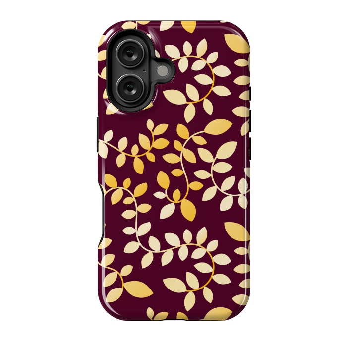 iPhone 16 StrongFit GOLDEN LEAVES PATTERN by MALLIKA