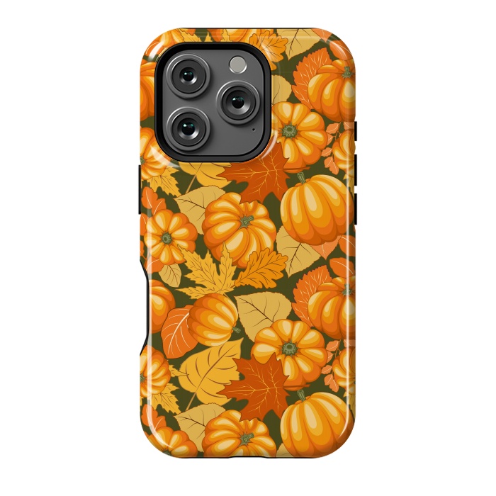 iPhone 16 Pro StrongFit Pumpkins and Autumn Leaves Party by BluedarkArt