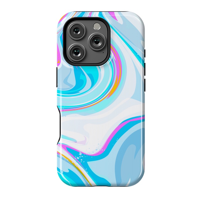 iPhone 16 Pro StrongFit BLUE PINK MARBLE PRINT by MALLIKA