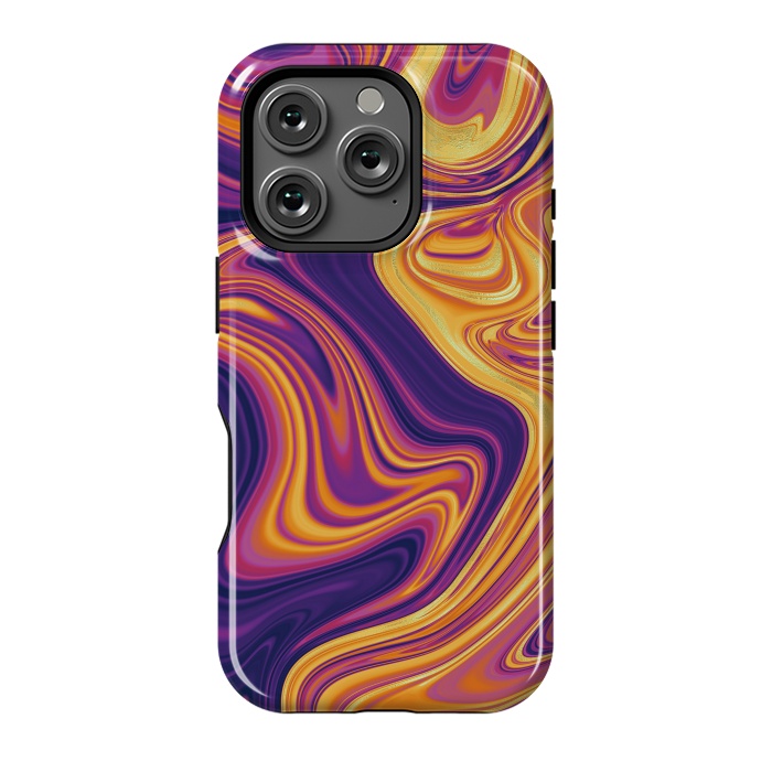 iPhone 16 Pro StrongFit Fluid marbling with Swirls by ArtsCase