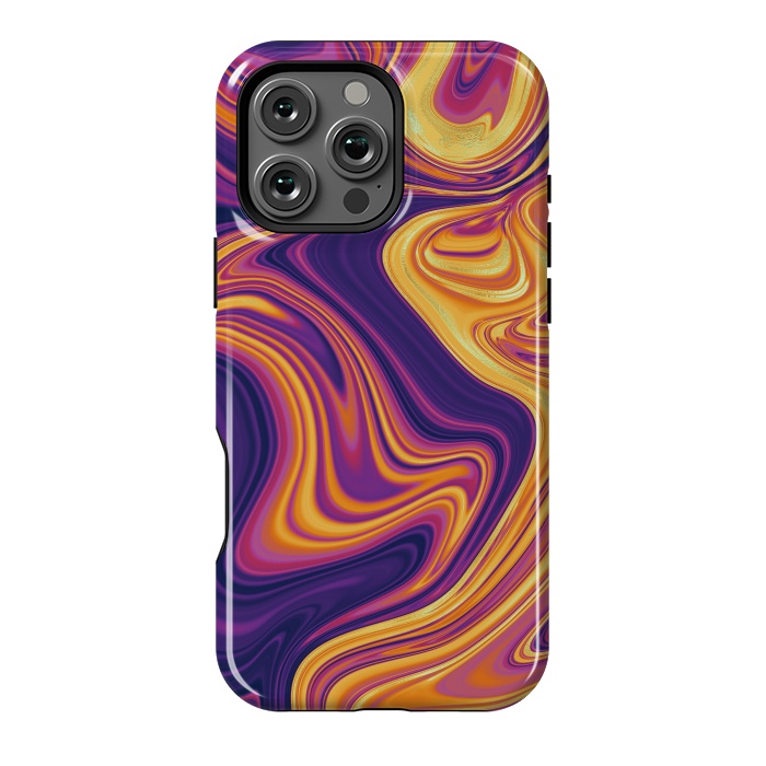 iPhone 16 Pro Max StrongFit Fluid marbling with Swirls by ArtsCase