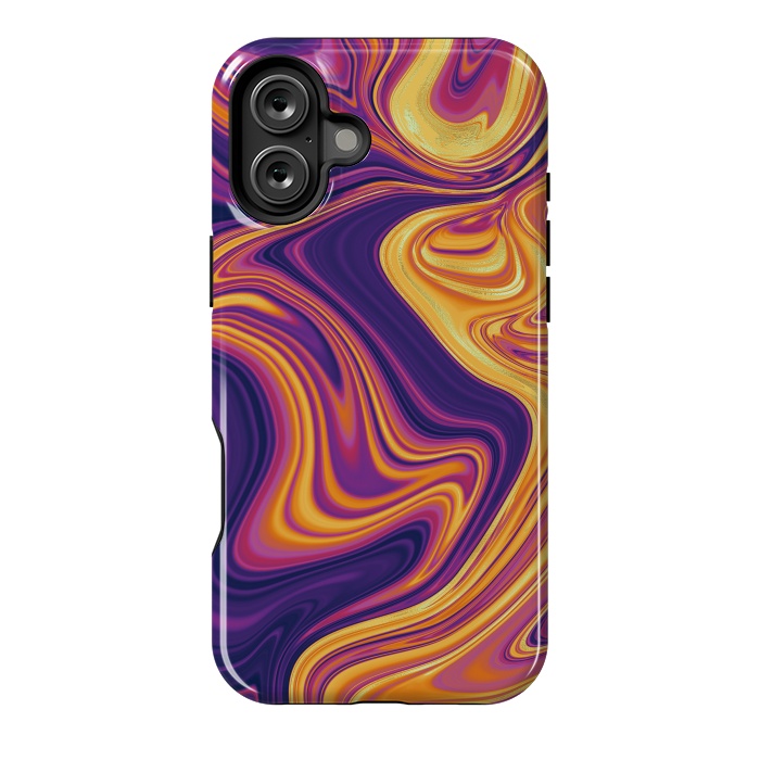 iPhone 16 Plus StrongFit Fluid marbling with Swirls by ArtsCase