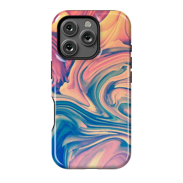 iPhone 16 Pro StrongFit Marble Paint splash Colorful fluid by ArtsCase