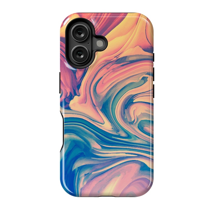 iPhone 16 StrongFit Marble Paint splash Colorful fluid by ArtsCase