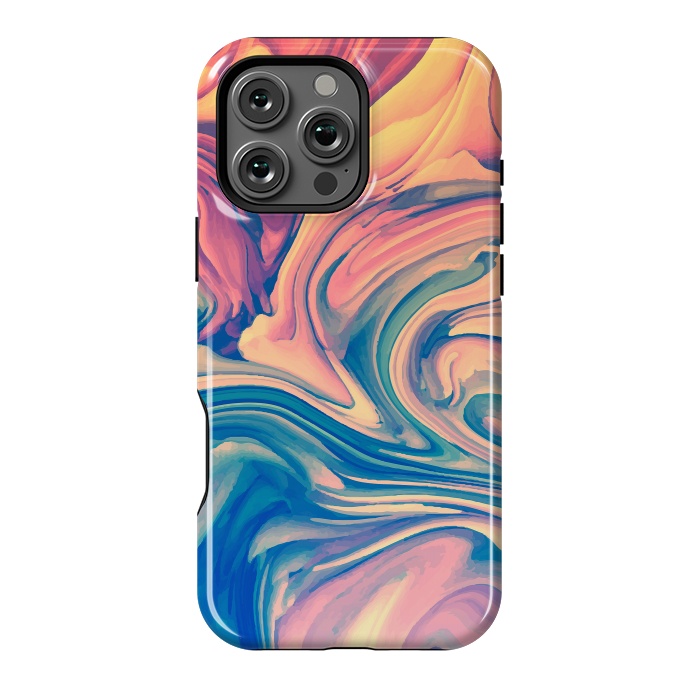 iPhone 16 Pro Max StrongFit Marble Paint splash Colorful fluid by ArtsCase