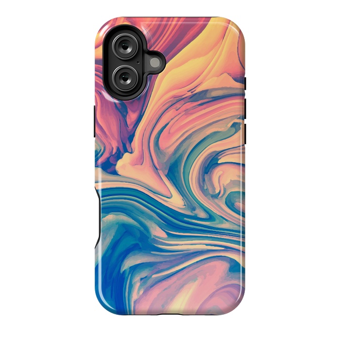 iPhone 16 Plus StrongFit Marble Paint splash Colorful fluid by ArtsCase