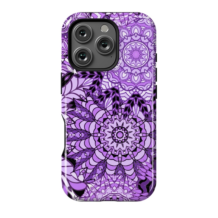 iPhone 16 Pro StrongFit Rain Of Purple Mandalas by ArtsCase