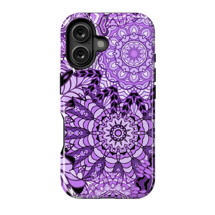 iPhone 16 StrongFit Rain Of Purple Mandalas by ArtsCase