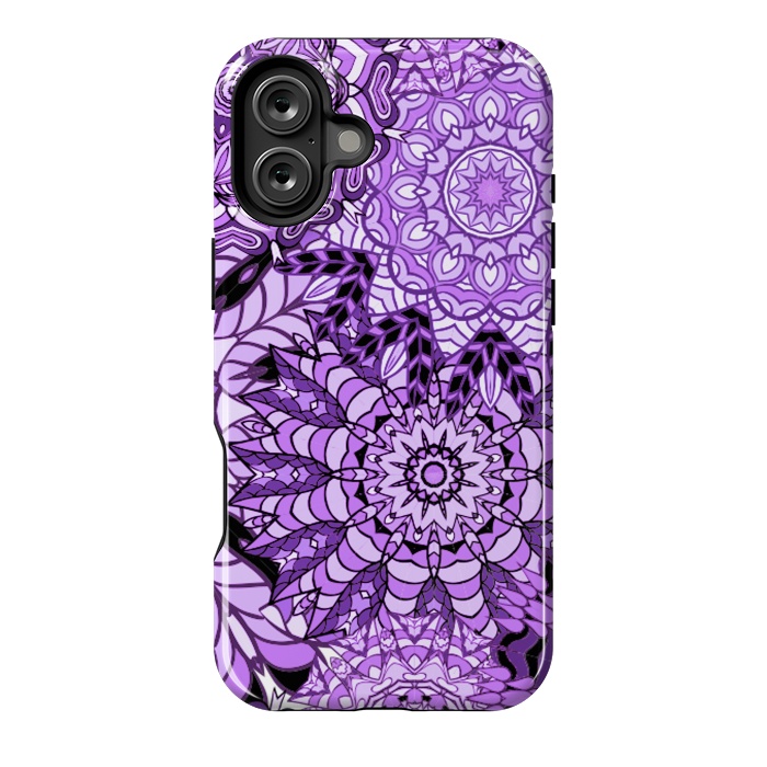 iPhone 16 Plus StrongFit Rain Of Purple Mandalas by ArtsCase