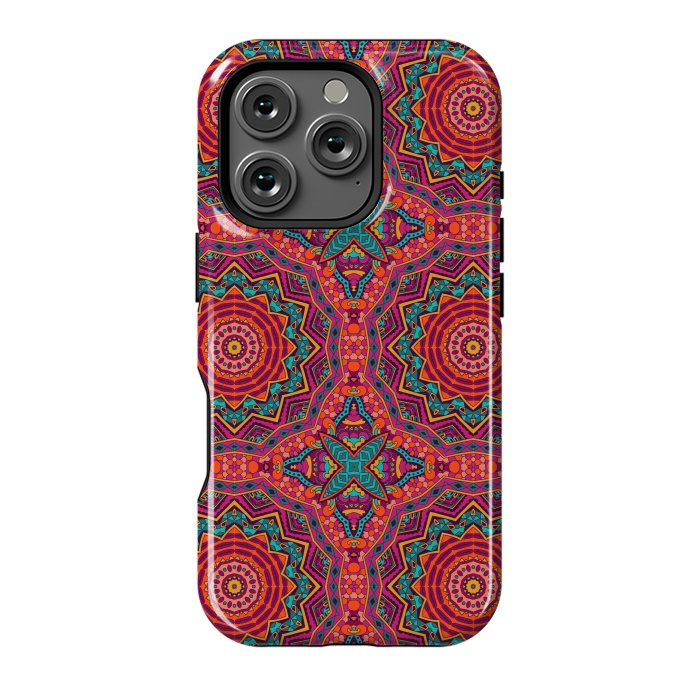 iPhone 16 Pro StrongFit Mosaic mandalas with earth colors by ArtsCase