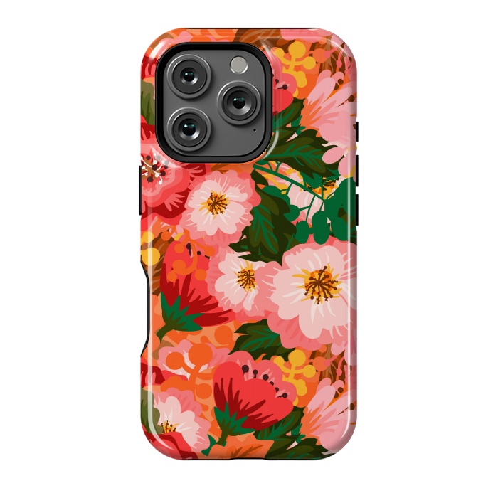 iPhone 16 Pro StrongFit Bouquet of flowers in pom poms and dahlias by ArtsCase