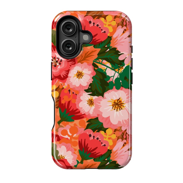 iPhone 16 StrongFit Bouquet of flowers in pom poms and dahlias by ArtsCase