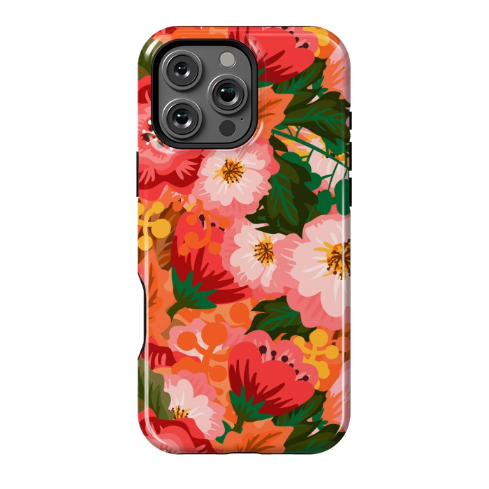 iPhone 16 Pro Max StrongFit Bouquet of flowers in pom poms and dahlias by ArtsCase